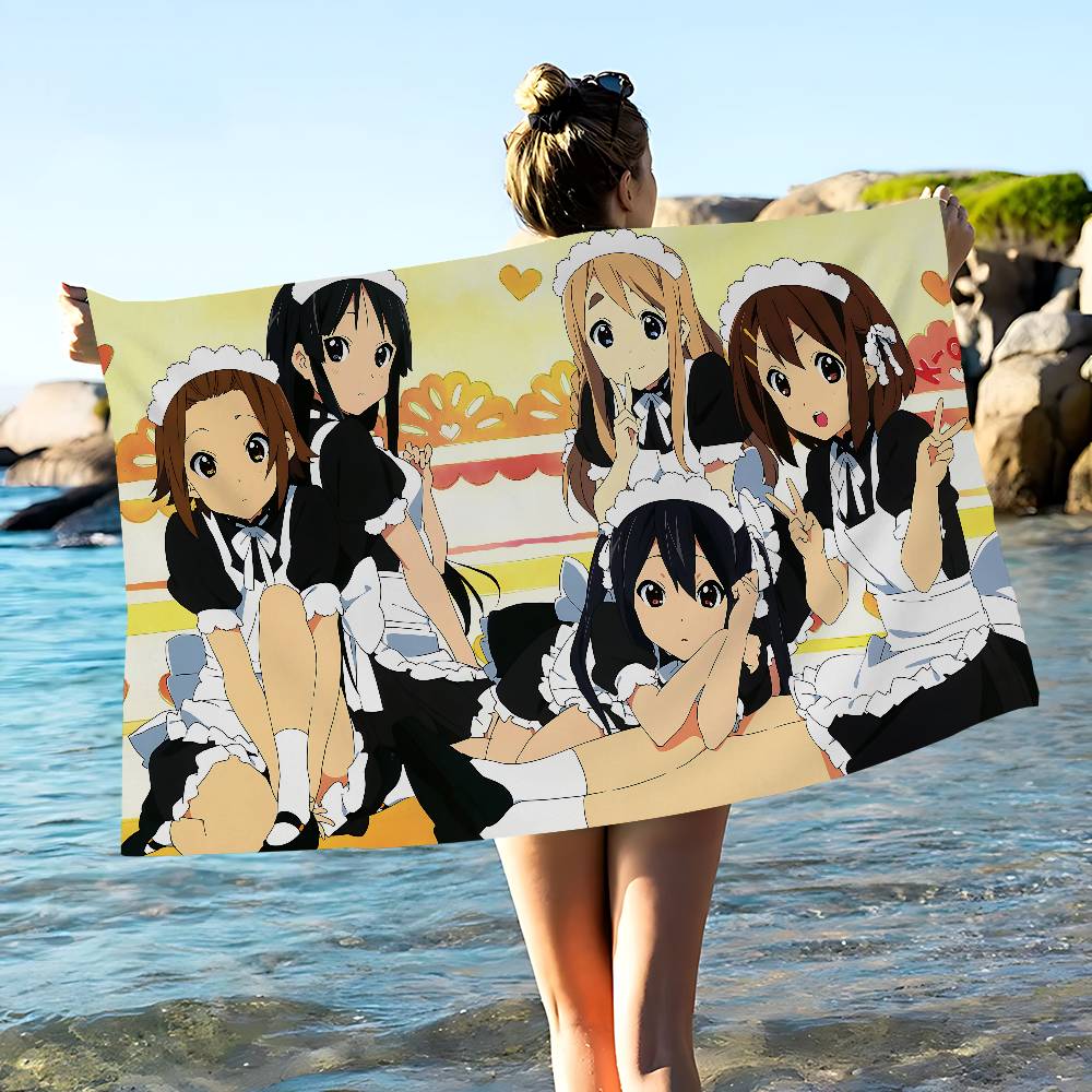 Anime K-On Mikrofaser Bedrucktes Strandtuch Bergsteigen Yoga Strand Schwimmen Laufen Saugfähiges Weiches Handtuch