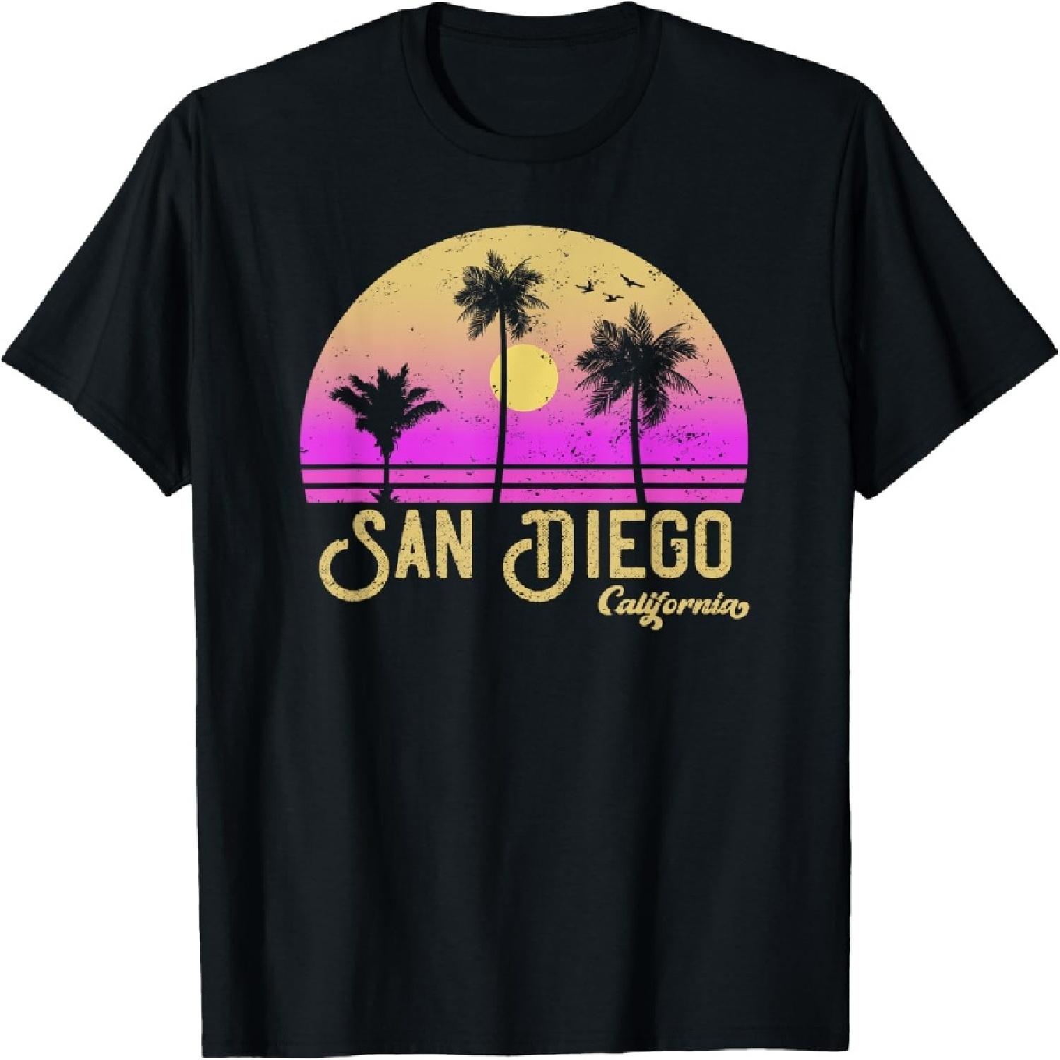 San Diego California Retro Vintage Sunset T-Shirt(2) XXXXXL разноцветный
