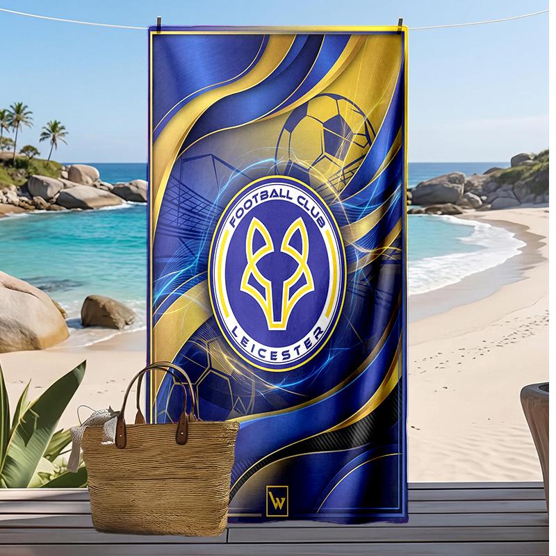 Leicester City Football Print Beach Towel, Large Soft Quick Dry Towel for Beach Camping Swimming