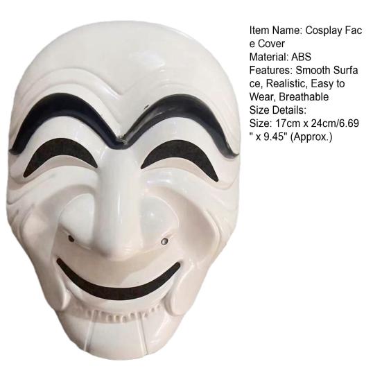 Cosplay Face Cover Breathable Hobby Realistic Comfortable Simulation Decorative Creative Movie Character Halloween Dali Ghost Masque Home Use