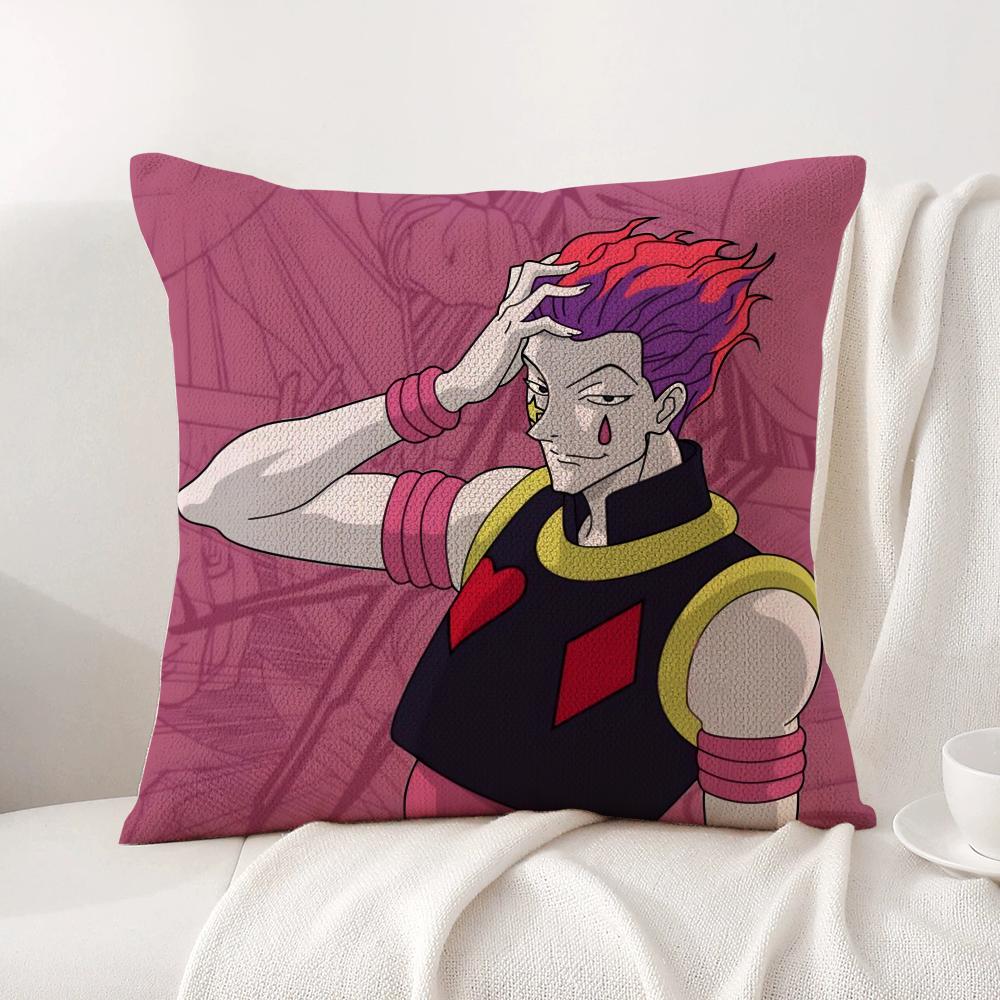 H-Hunter X H-Hunter Cushion Cover Summer Coolness Linen Fabric Double-Sided Printing Pillow Case Sofa Home Decor Gift