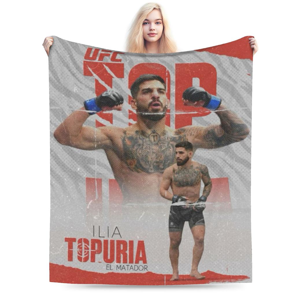 Ilia Topuria Lucha Libre Luchador Cosas Mantas Forro Polar Ultra Suave Mantas de Tiro Colcha Cómoda