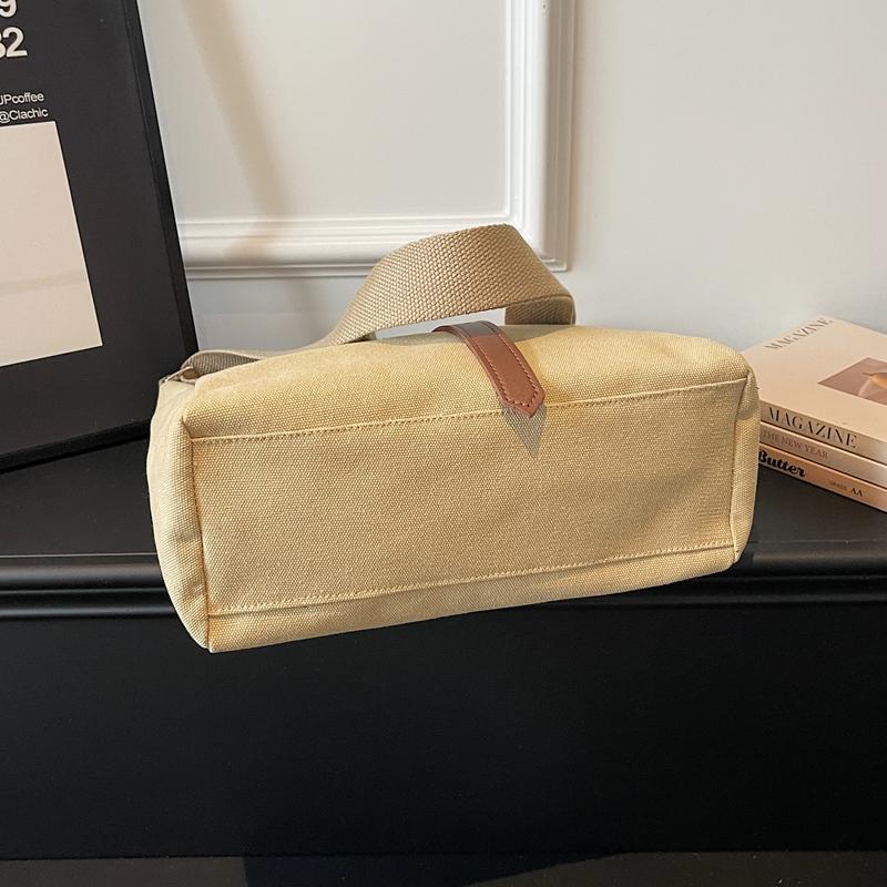 Vintage Canvas Crossbody Bag Tooling Style Shoulder Bag Women Commuter Tote Bag