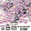 VDD 30/60/100/200g Mix Size ABS Half Round Pearls Flatback Beads Color Resin Rhinestone Crafts Nail Art DIY Decoration