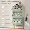 Elegant Three-Drawer Shoe Cabinet - Light Green