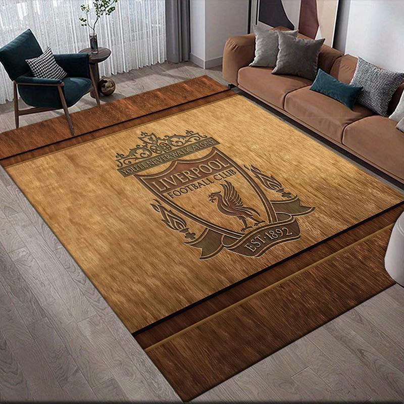 Liverpool Football Club Flanellmuster Quadratischer Teppich, Läufer, Teppich für Wohnzimmer Schlafzimmer Sofa Spielzimmer Dekor, Rutschfeste Fußmatte