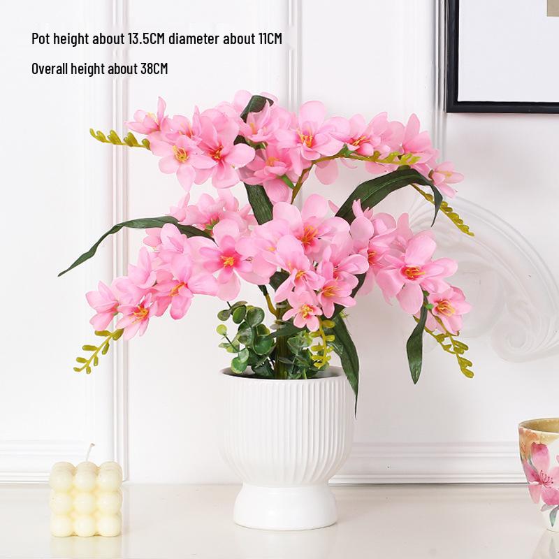 Artificial Phalaenopsis Flower Set: Indoor TV Cabinet Decor