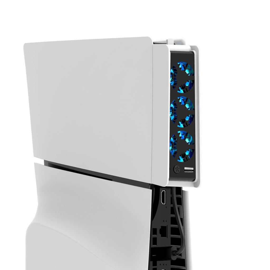 Cooling Fan for PS5 Slim Console 3 Speeds Adjustable Cooler Fan with LED Light