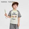 Balabala Boys' Striped Knit Short Sleeve T-shirt