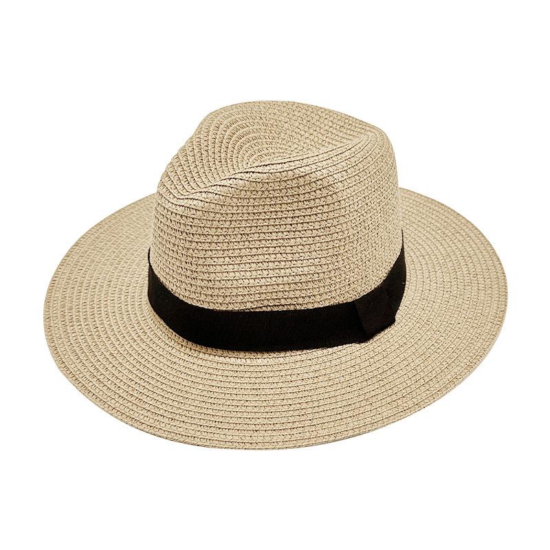 Hot-selling British Beach Hat Straw Hat Foldable Brim Top Hat Women's Vacation Sun Hat Breathable Sunscreen Hat