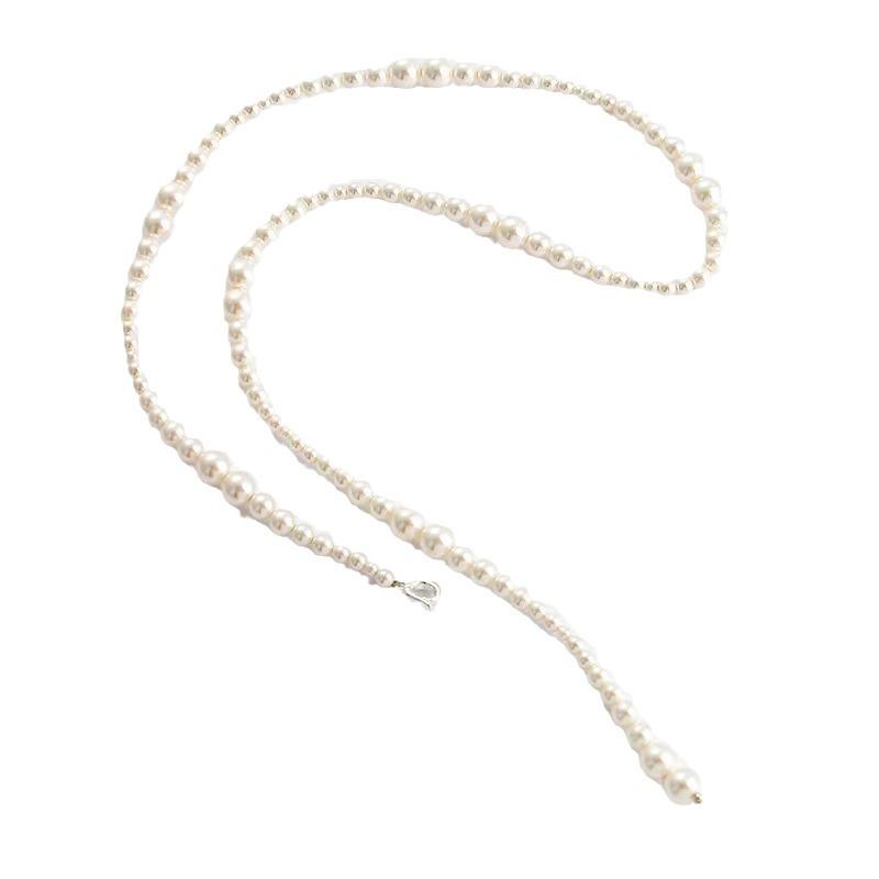 Pearl Stacked Wearing Light Luxury Niche Temperament High-End Long Sweater Chain Necklace Women