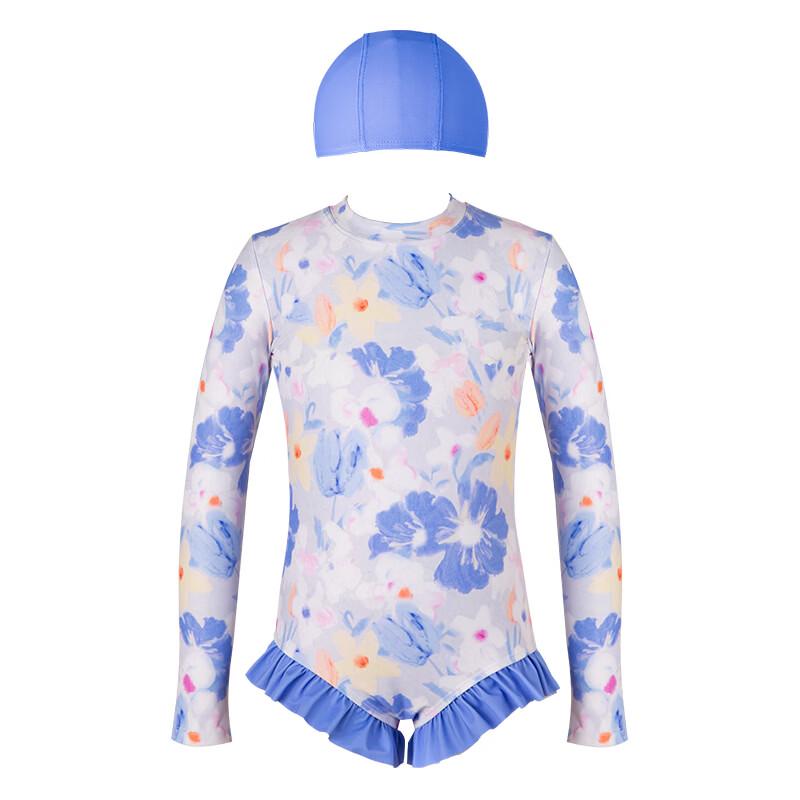 Little Naive Girls' Long Sleeve Sun Protection Swimsuit Set