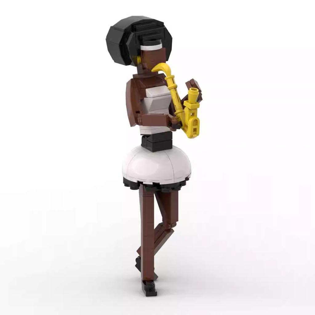 Building Block Compatible 116286 Girls Playing Saxophone, Assembling Building Block Musical Instruments, Creative Models