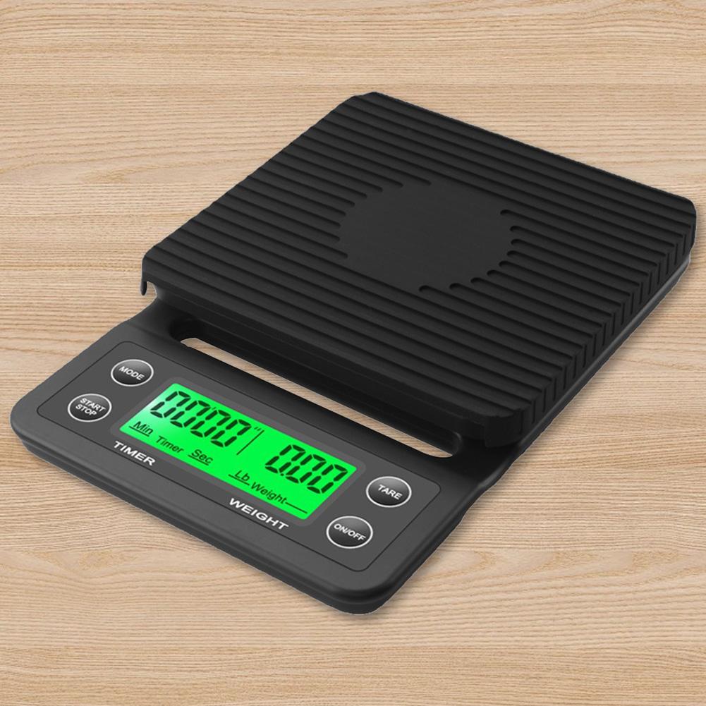 5/3kg Digital Display Timer Coffee Weight Tool High Precision Measuring LCD Portable Kitchen Scales 0.1g Precision LCD Scale