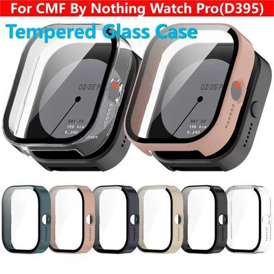 Pouzdro z tvrzeného skla pro CMF By Nothing Watch Pro(D395) Řemínek k chytrým hodinkám Plný kryt Nárazník Ochranný obal Ochranná fólie na displej