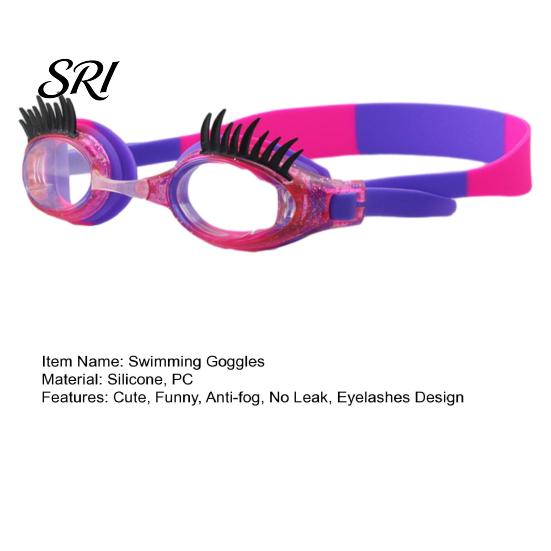 Lunettes de natation pour enfants Cils d'enfants Anti-buée Sans fuite Natation Enfants Lunettes cils Mignon Lunettes pour filles Accessoires de piscine Confortables