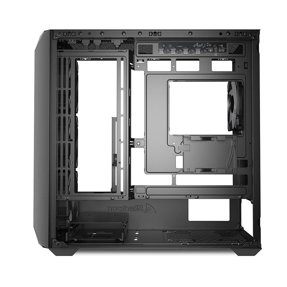 Sharkoon Micro-ATX PC Case MK3 RGB Black, Rear Connector Compatible, Supports 11 Fans, Compatible with Micro-ATXMini-ITX Motherboards, Includes 4 x