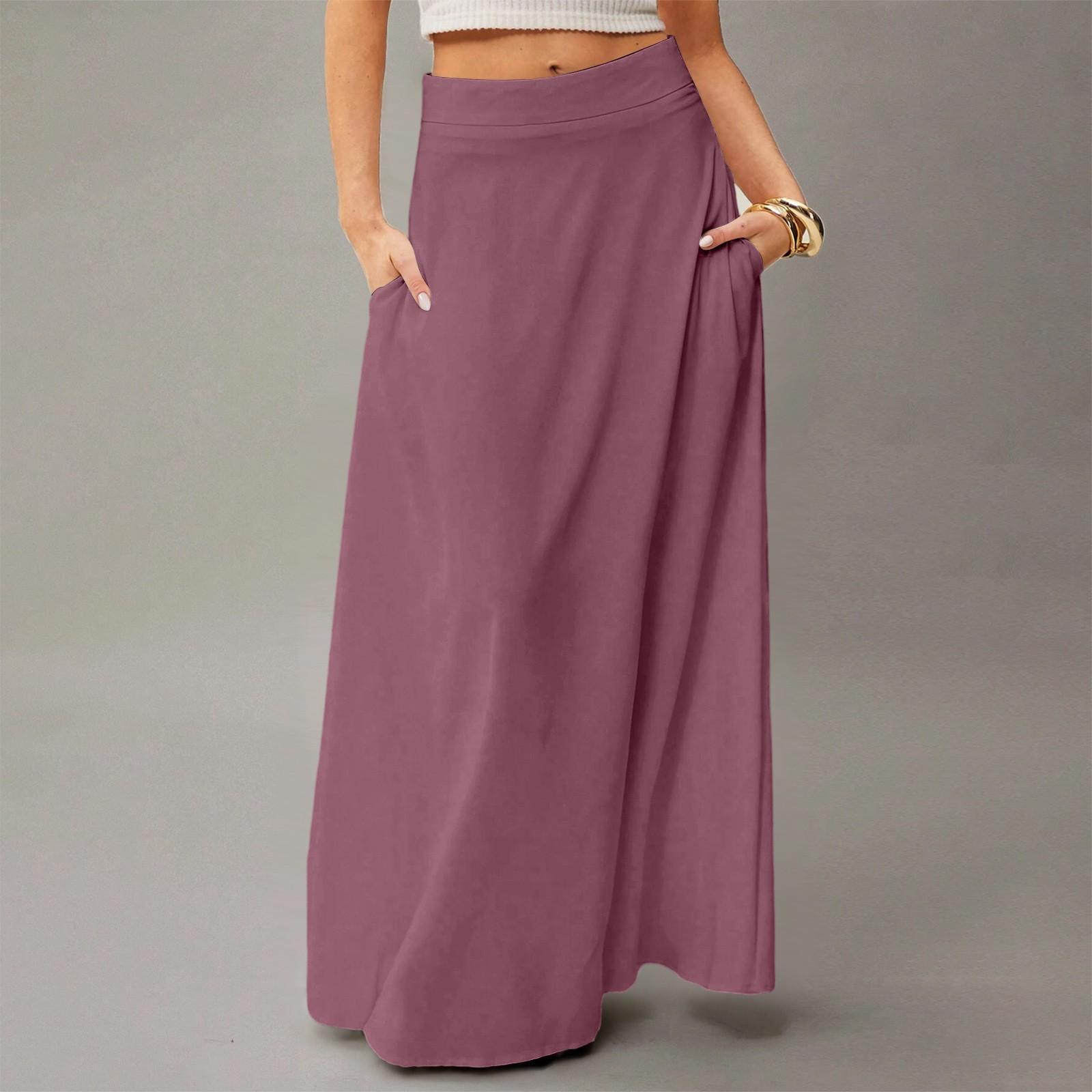 

Жіноча вільна максі-сукня звичайна повсякденна літня богемна спідниця XXL фіолетовий