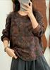 2026 Spring Artistic Printed Round Neck Loose Casual Women's Sweatshirt