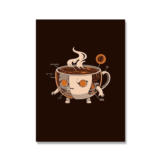 Japanese Food Monster Abstract Canvas Painting Wall Art Pictures Poster and Print for Living Kitchen Restaurant Home Decoration No Frame