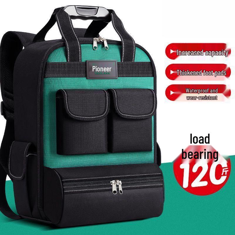 Heavy-Duty Double Shoulder Tool Backpack: Durable, Thickened, Multi-Functional, Large Capacity for Electrician Repairs