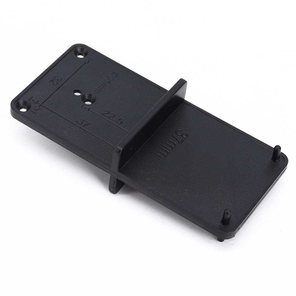 2 pcs Hinge Hole Locator Drilling Guide Opener Template Woodworking Tool Black 85x40mm