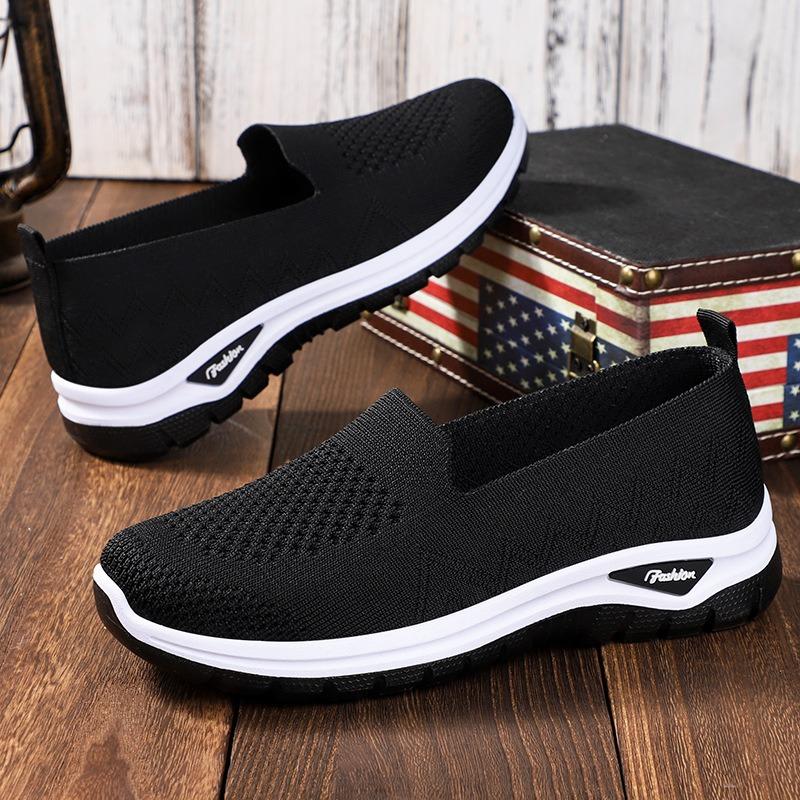 Shoes Women's Casual Shoes Large Size Women's Shoes Single Shoes Fly-woven Breathable Mesh Shoes Soft-soled Mother Shoes