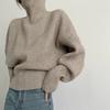Arctic Velvet Washing Water, Turtleneck Waist Solid Color Sweater, Thickened Pullover In Autumn and Winter, Lazy Wind, High-end Knitting