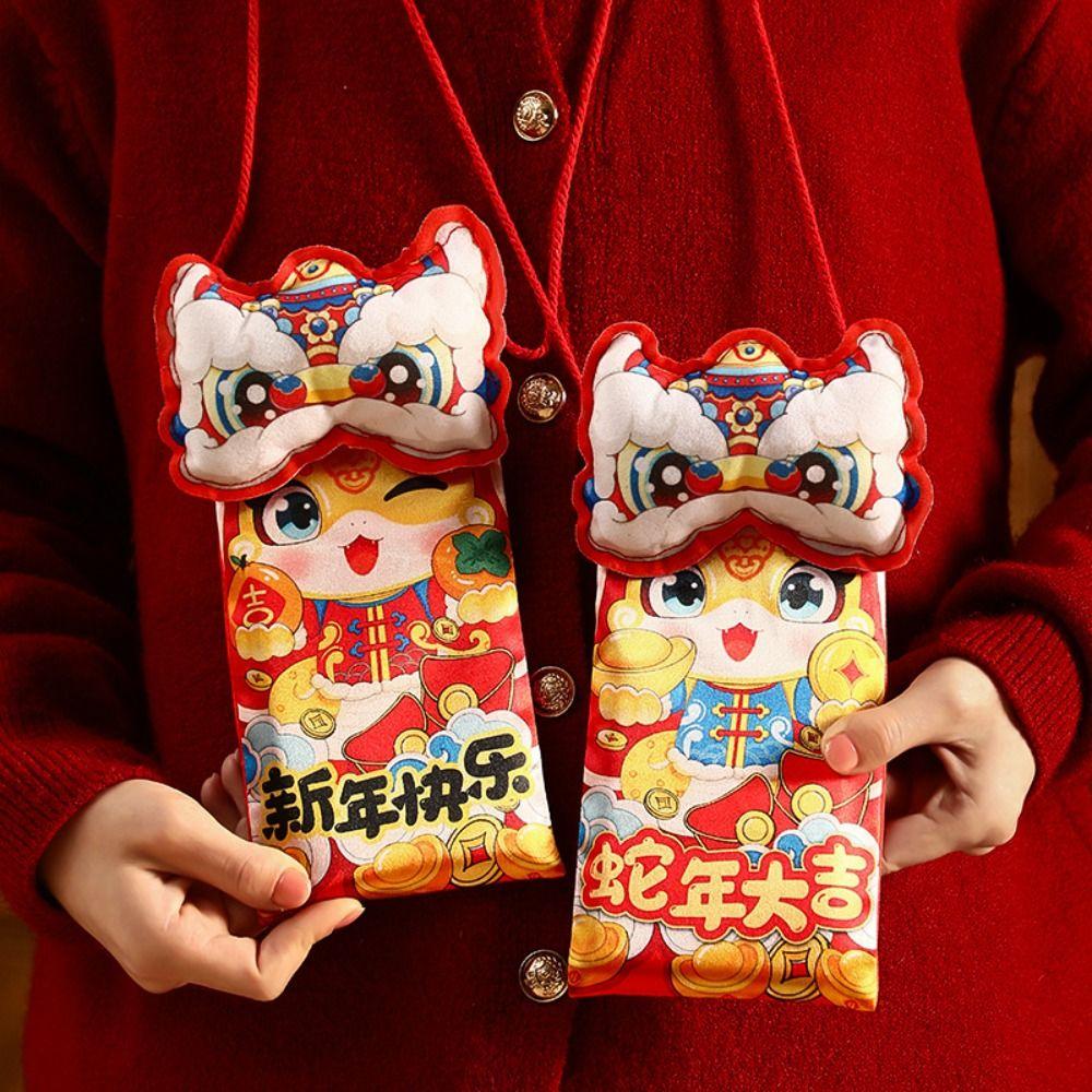 Chinese Style 2025 Snake Year Red Envelopes Blessing Messenger Bag Red Packet  Wedding Birthday