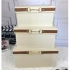 Luxury  Pu Leather Orange Storage Bins Colorful Storage Box  Organizer Containers Baskets with Cover Handles