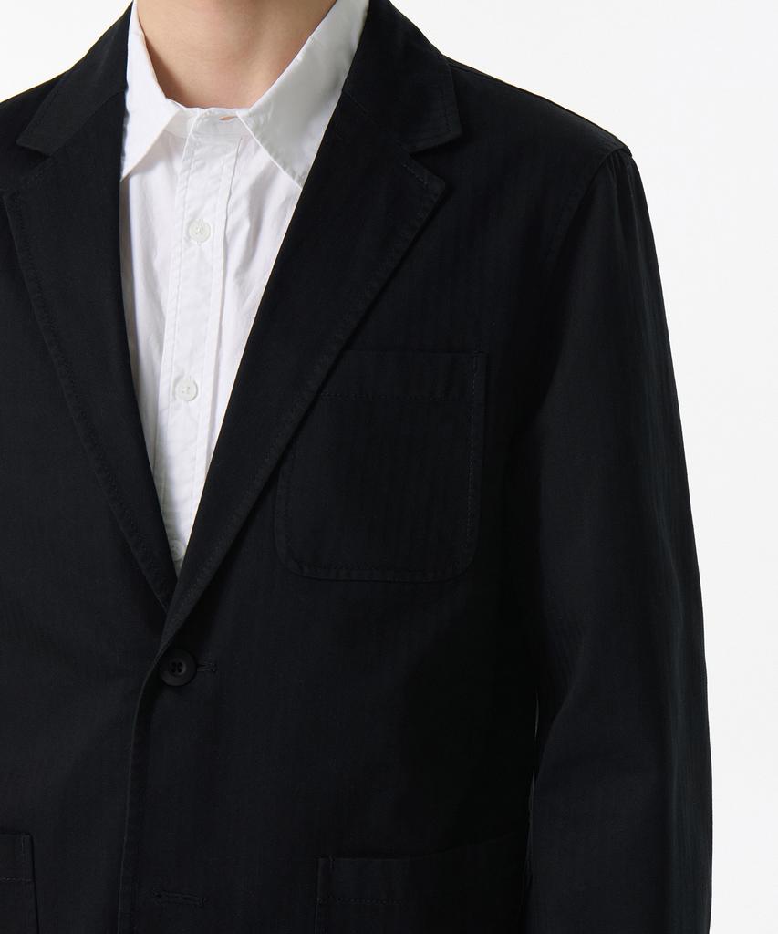 Musinsa Standard Cotton Herringbone Out Pocket Blazer [Black]