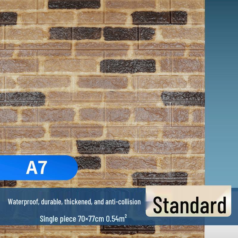 3D Brick Pattern Self-Adhesive Wallpaper: Waterproof, Moisture-Proof Decorative Sticker for Commercial & Antique Restaurant Wainscoting.
