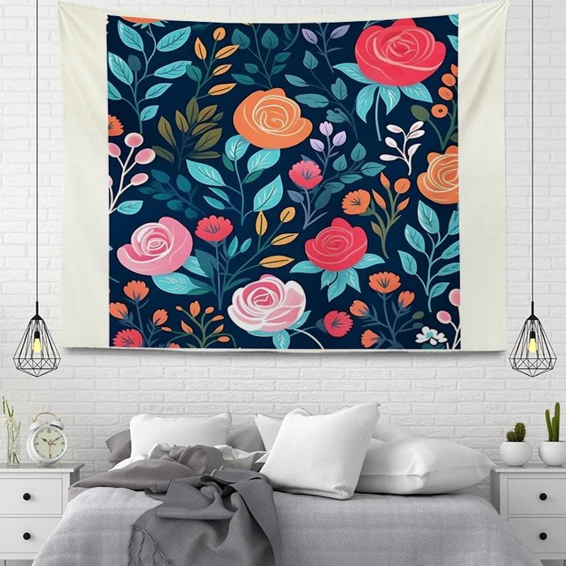 Гобелен для гостиной в офисе, мультяшный простой цветок, подвесная ткань, украшение для дома, гобелен 100x75cm