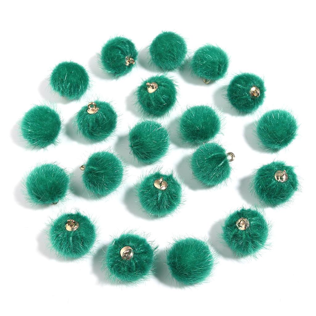 20pcs Plush Fur Covered Ball Beads Charms Multicolor Pompom Pendant For DIY Jewelry Making Necklace Bracelet Earring Accessories