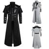 Vintage Herren Gothic Steampunk Lange Jacke Trenchcoat Retro Mittelalter Krieger Ritter Mantel Männlich Victoria Langer Mantel Plus Größe