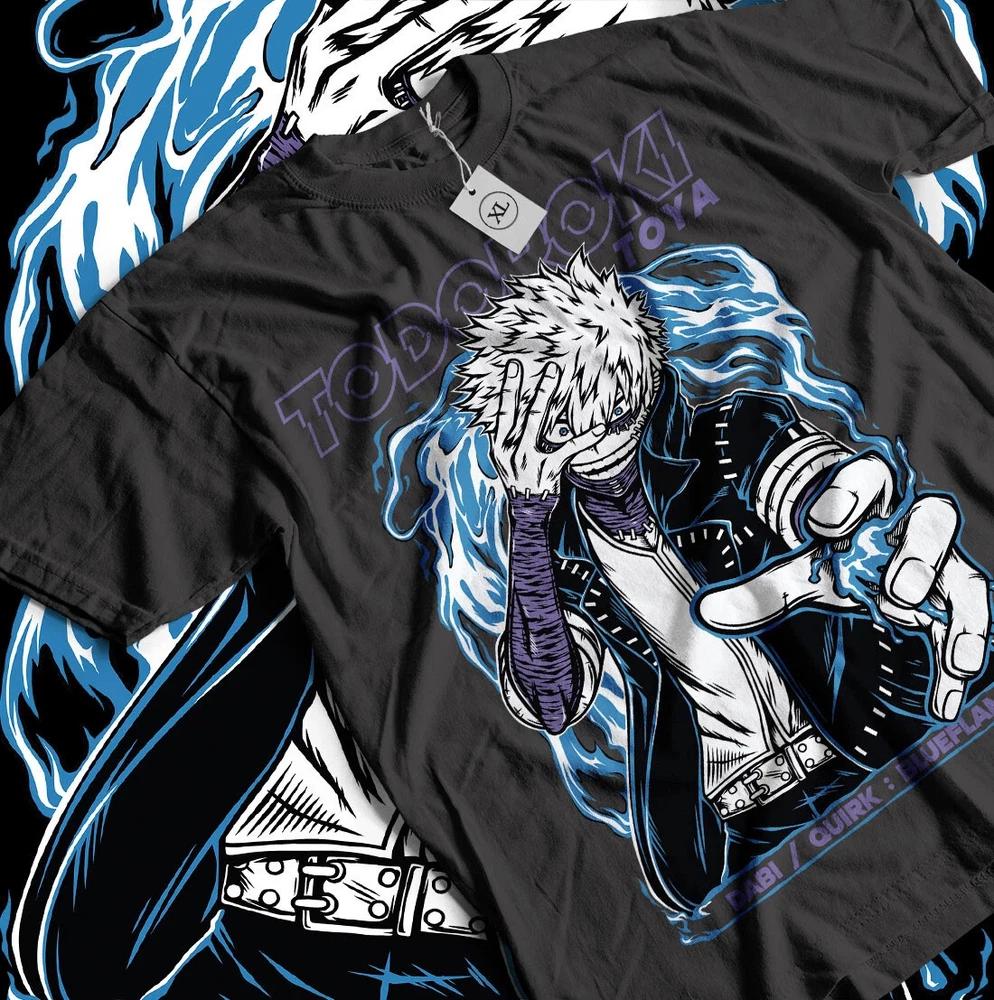Anime My Hero Academia Dabi Quirk Blueflame Black TShirt All Size S