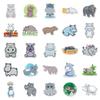 50 Cute Waterproof Hippo Cartoon Animal Stickers for Stationery and Notebooks