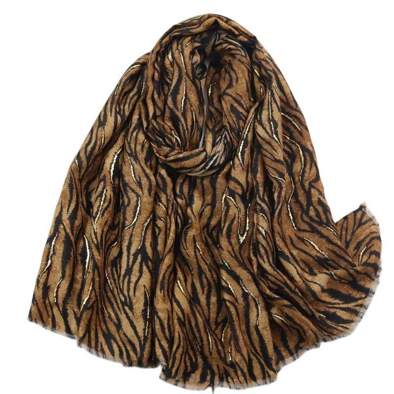 Winter Thick Viscose Scarves Women Sexy Leopard Zebra Fringe Shawls And Wraps Pashmina Stole Bufandas Muslim Sjaal 180*90Cm