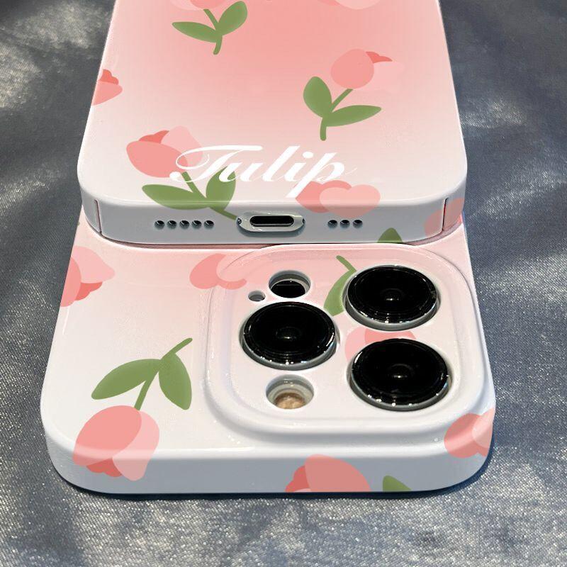 Tulip Flowers Phone Case For Iphone 14 Plus 13 Pro Max 11 12 Camera Protection Shockproof Bumper Cover For Iphone Xr Xs X 7 8 P