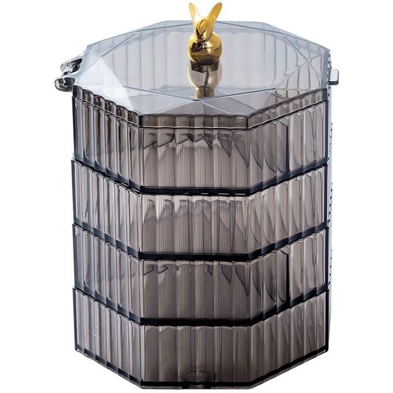 Four-tier Rotatable Jewelry Organizer Jewelry Box Acrylic Earring/Bracelet/Necklace Box