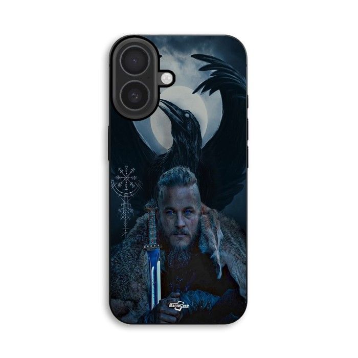 Hülle Für iPhone 18 Wikinger ragnar lothbrok Rabe Maniacase schwarz