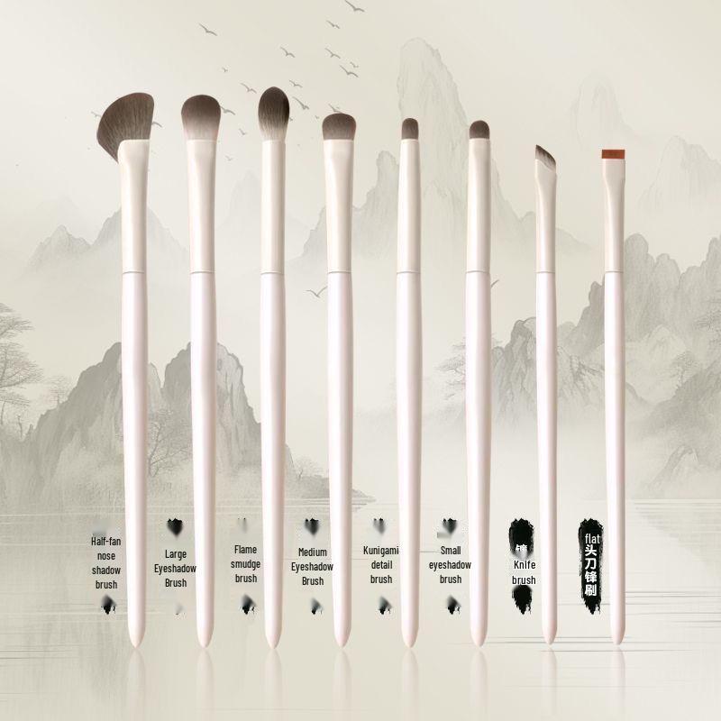 Portable Tapered Eyeshadow & Concealer Brush Set - Soft Bristle for Detail and Blending