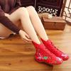 Bestickte Stoffstiefel Herbst/Winter Neuankömmling High-Top Keilabsatz Ethnischer Stil Damen Einzelstiefel