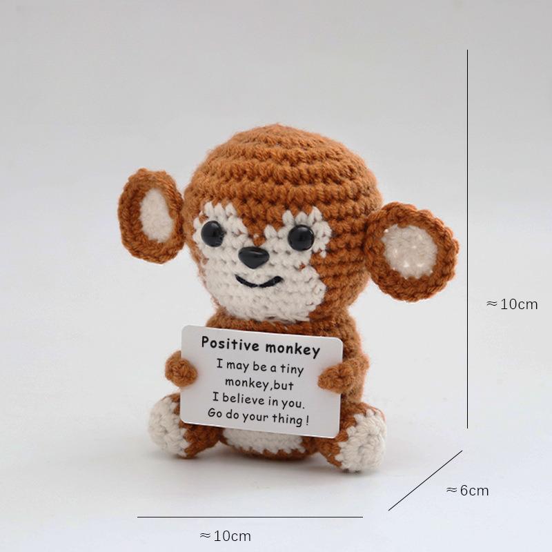 Crochet Positive Energy Dolls Mini Pocket Hug for Graduation Gifts Finished Handwoven Knitted Potatoes Desktop Decor Ornaments