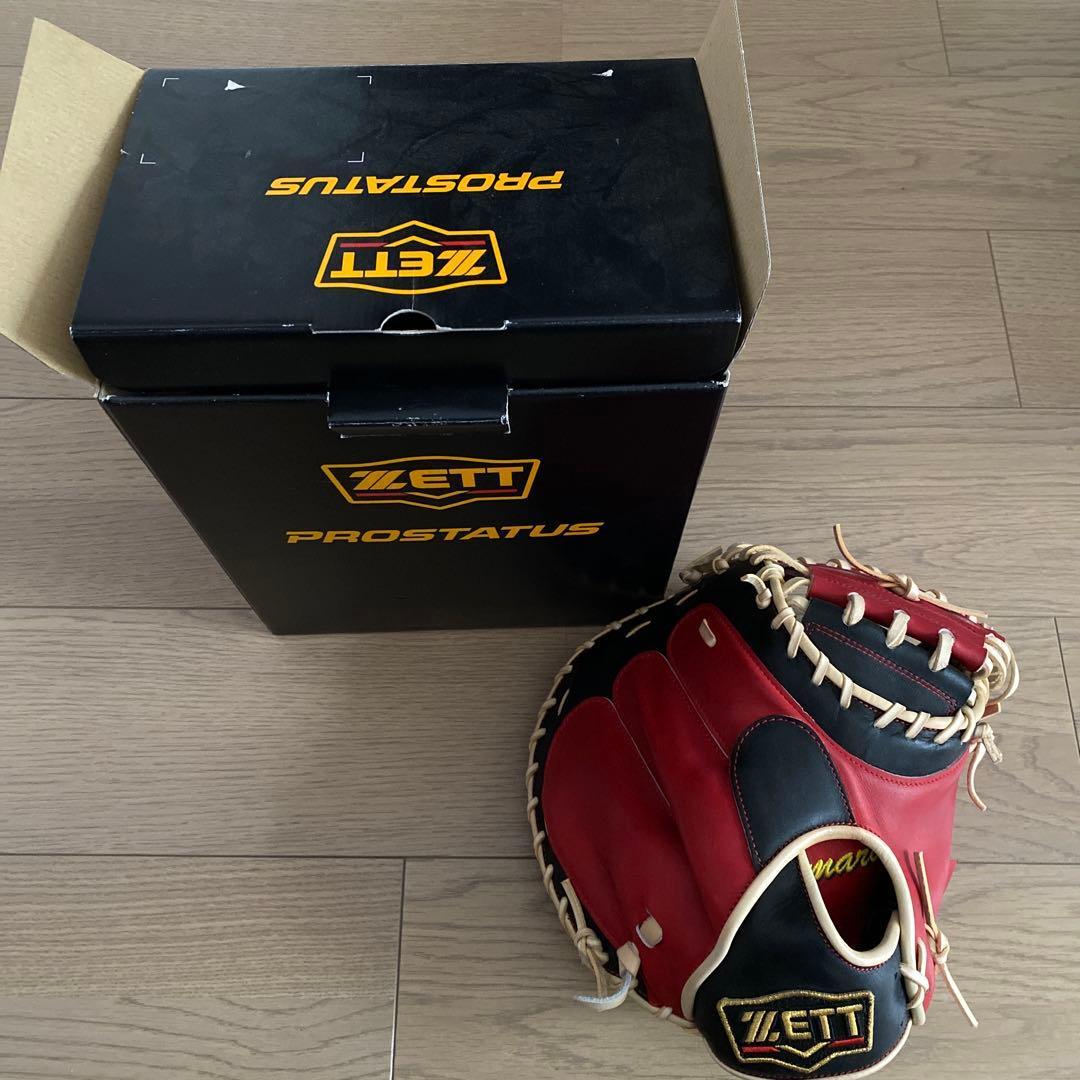 Used [Unused] ZETT PROSTATUS Softball Gloves Red and Black