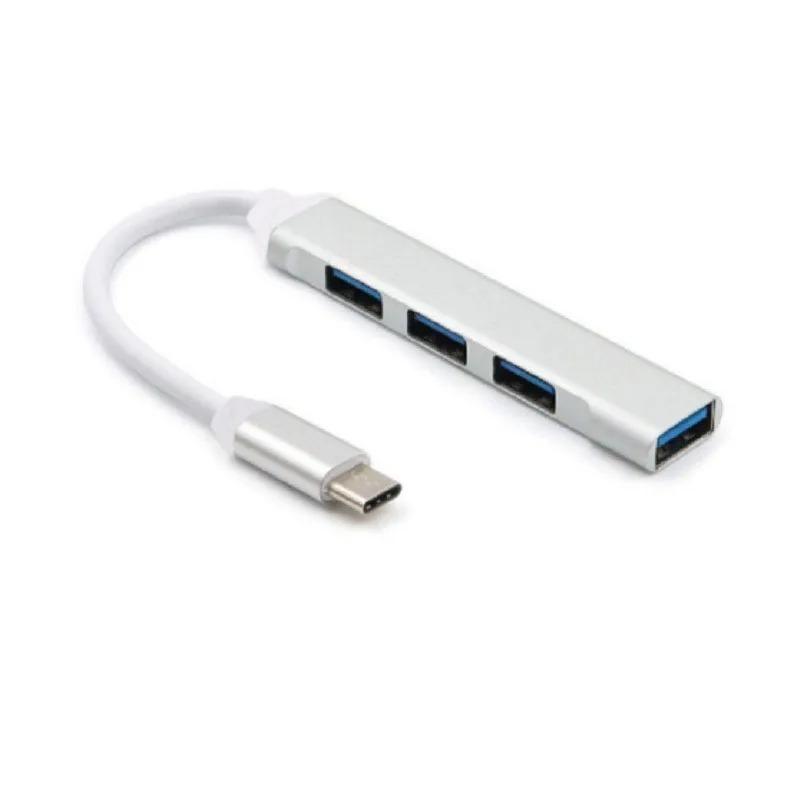 Type C HUB 1 to 4 USB 3.0 2.0 Splitters Aluminum Alloy 4 Ports Ultra thin High Speed Data Transfer Docking Station