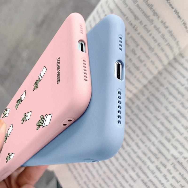 Cactus Patterned Soft Silicone Case For Samsung M35 A55 S24 Xiaomi Redmi Note 13 Poco C65  iPhone 15 Huawei Honor Realme Protective Shockproof Cover