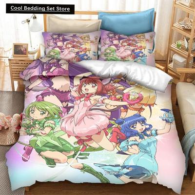 3D Printing Anime Tokyo Mew Mew 3D Print Bedding Set Duvet Covers Pillowcases One Piece Comforter Bedding Sets Bedclothes Bed