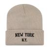 NewYork embroidered flower knit hat versatile beanie wool hat outdoor cycling pullover hat