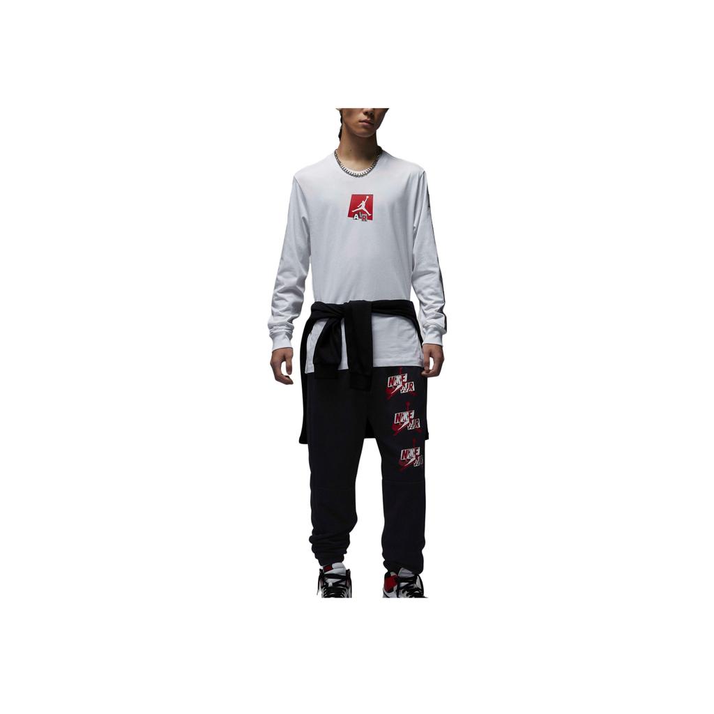 Jordan Round Neck Pullover Regular Fit Long Sleeve T-Shirt Men Tops White FD7018-100